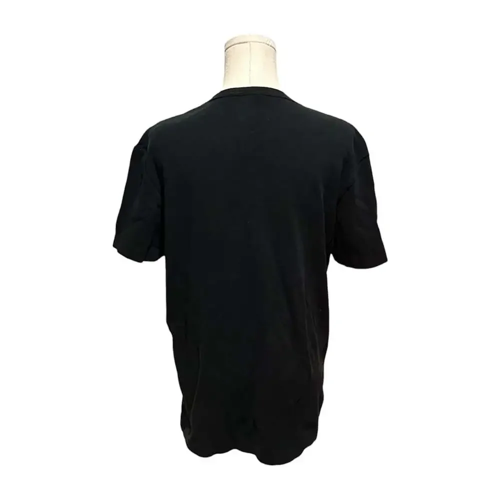 4YOU Black Crew-Neck Short-Sleeve T-Shirt 100% Cotton Size Large